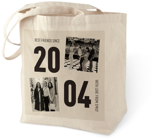 Big Year Cotton Tote Bag, Beige