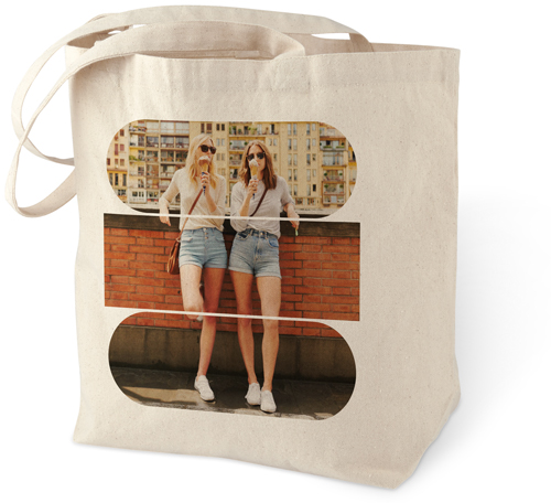 Connected Frames Cotton Tote Bag, White, white