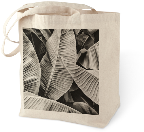 Monochrome Leaves Cotton Tote Bag, Multicolor