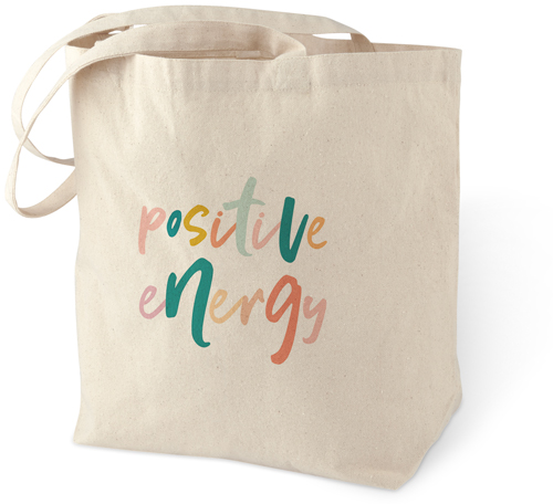 Positive Energy Cotton Tote Bag, Multicolor