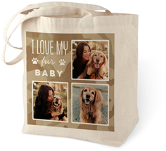 rustic camouflage fur baby cotton tote bag