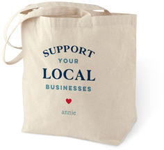 support local cotton tote bag