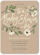 Flower themed baby shower hot sale invitations