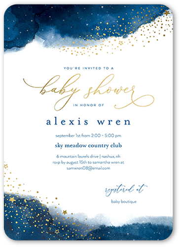 Starry Sky Baby Shower Invitation