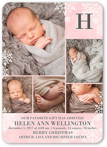 monogram birth announcement