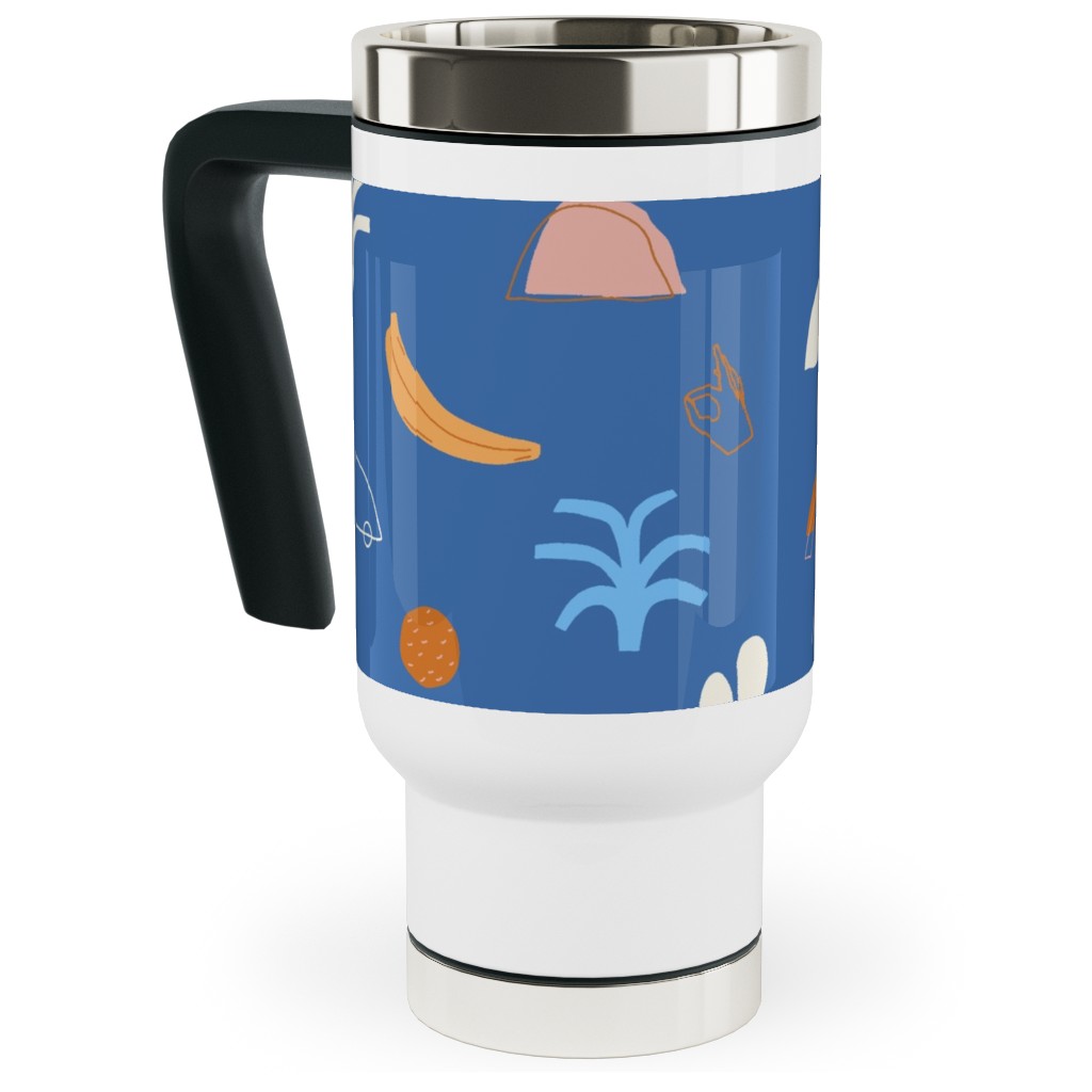 Summer Dayz - Blue Travel Mug with Handle, 17oz, Blue