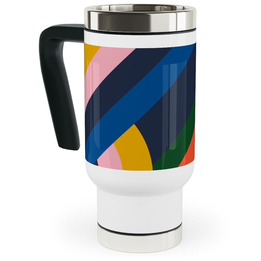 Modernist Loop - Multi Travel Mug with Handle, 17oz, Multicolor