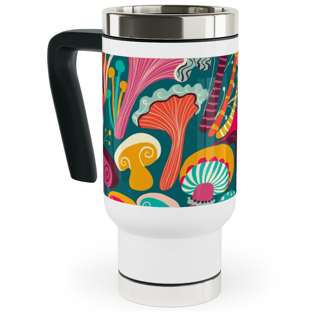 Fantastic Fungi - Multi Travel Mug with Handle, 17oz, Multicolor