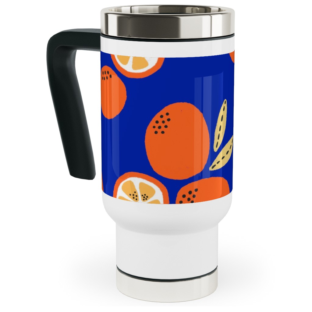 Clemantine - Blue Travel Mug with Handle, 17oz, Blue, True Blue