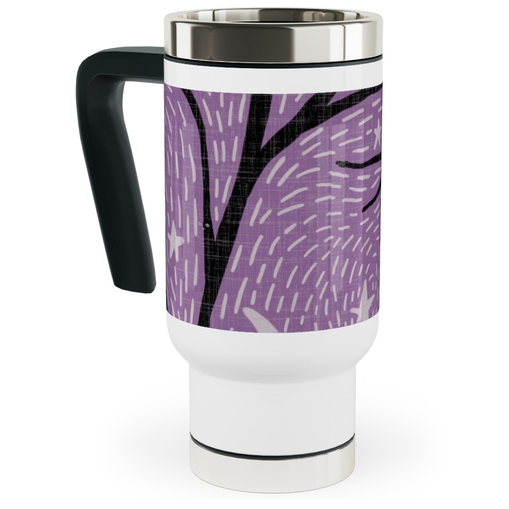 Spooky Night - Purple Travel Mug with Handle, 17oz, Purple, Purple