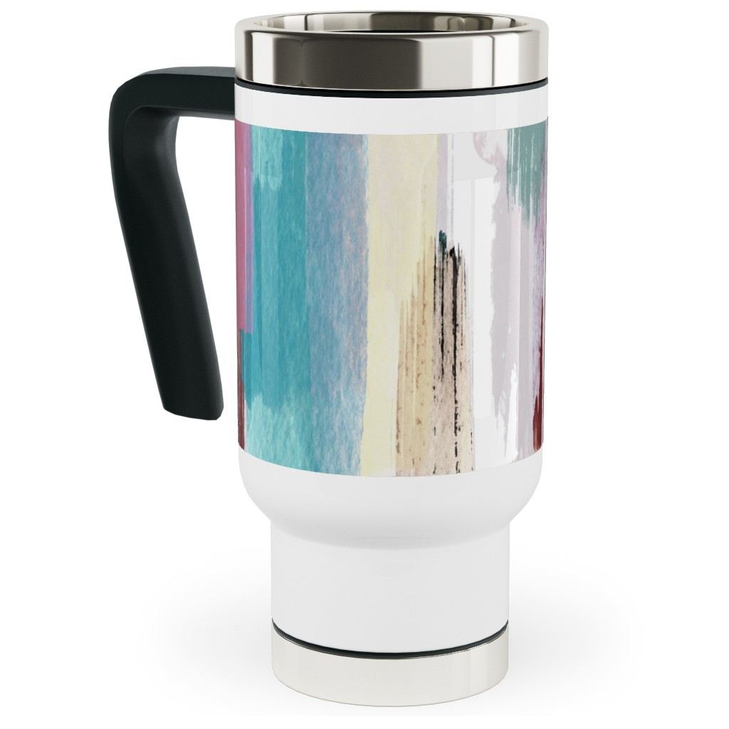 Color Memories - Multi Pastel Travel Mug with Handle, 17oz, Multicolor