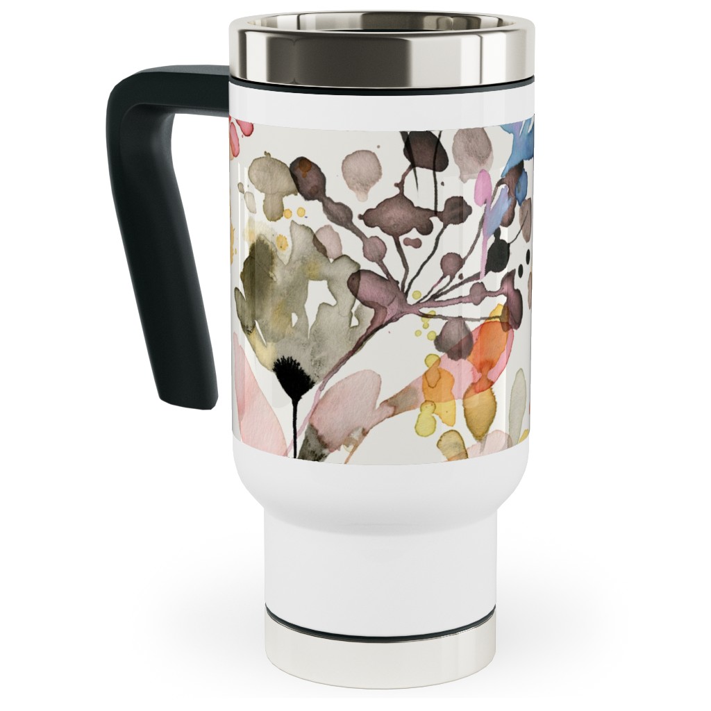 Wild Grasses - Multi Travel Mug with Handle, 17oz, Multicolor