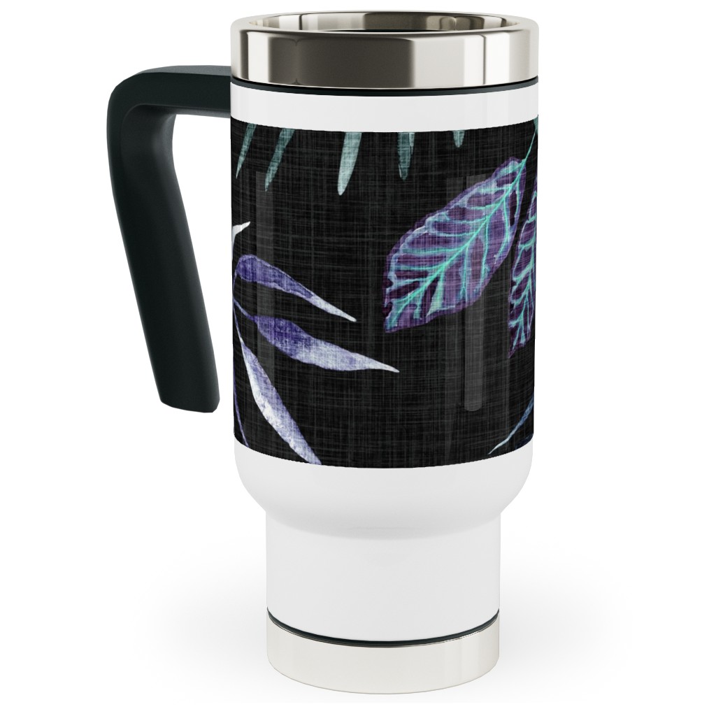 Phantasmagorial Jungle Travel Mug with Handle, 17oz, Black, Black