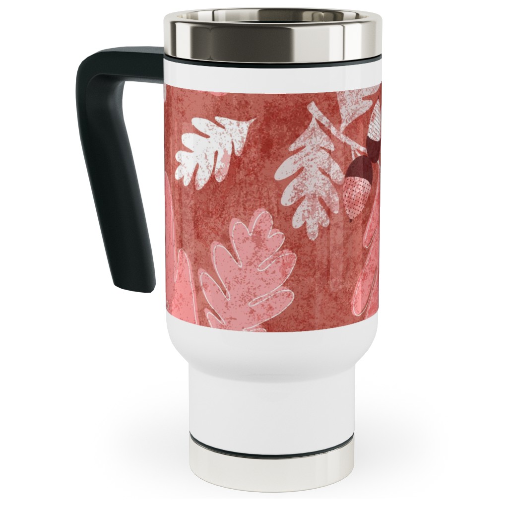 Oak Forest - Red Travel Mug with Handle, 17oz, Red
