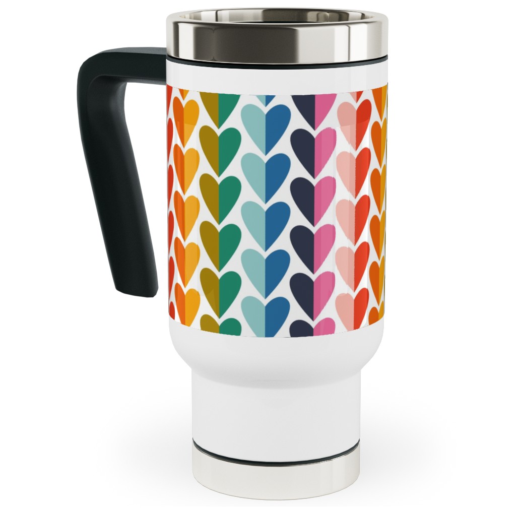 Rainbow of Love - Multi Travel Mug with Handle, 17oz, Multicolor