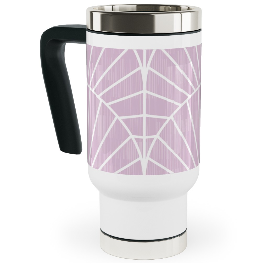 Art Deco Fields - Lavender Travel Mug with Handle, 17oz, Purple