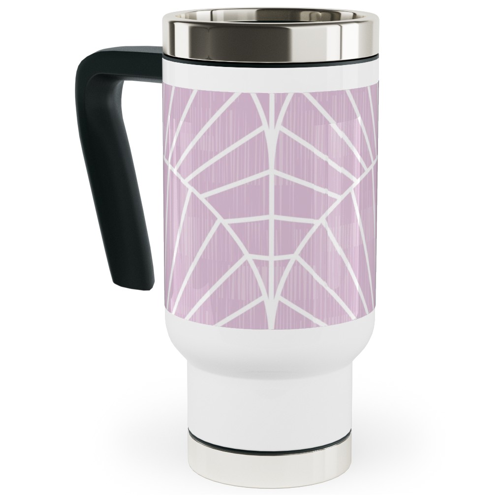 Art Deco Fields - Lavender Travel Mug with Handle, 17oz, Purple, Purple