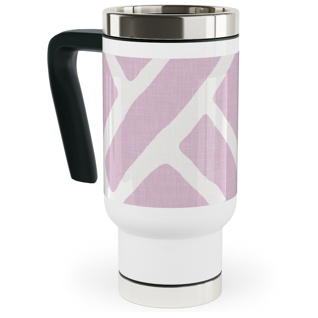 Savannah Trellis Travel Mug with Handle, 17oz, Purple, Pansy