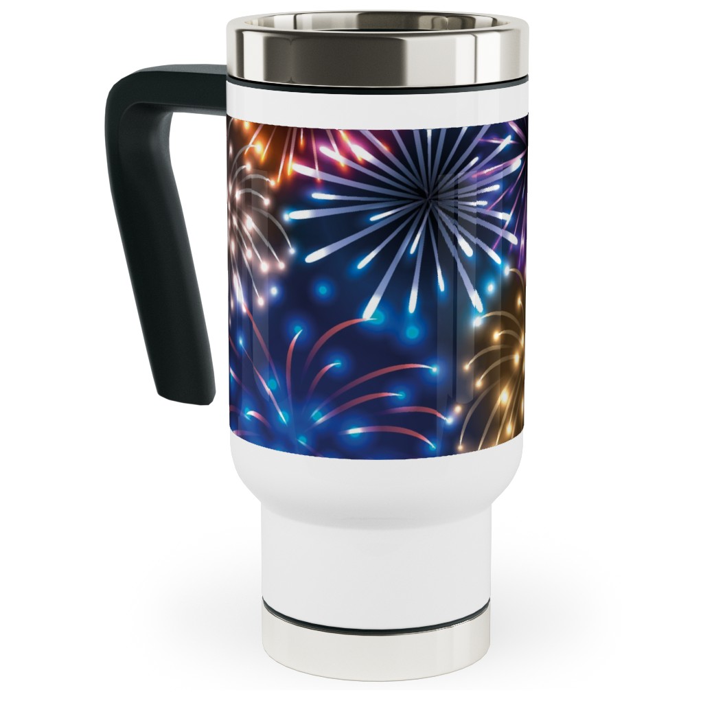 Fireworks - Multi Travel Mug with Handle, 17oz, Multicolor