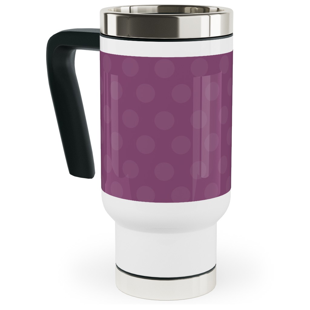 purple travel mug with handle