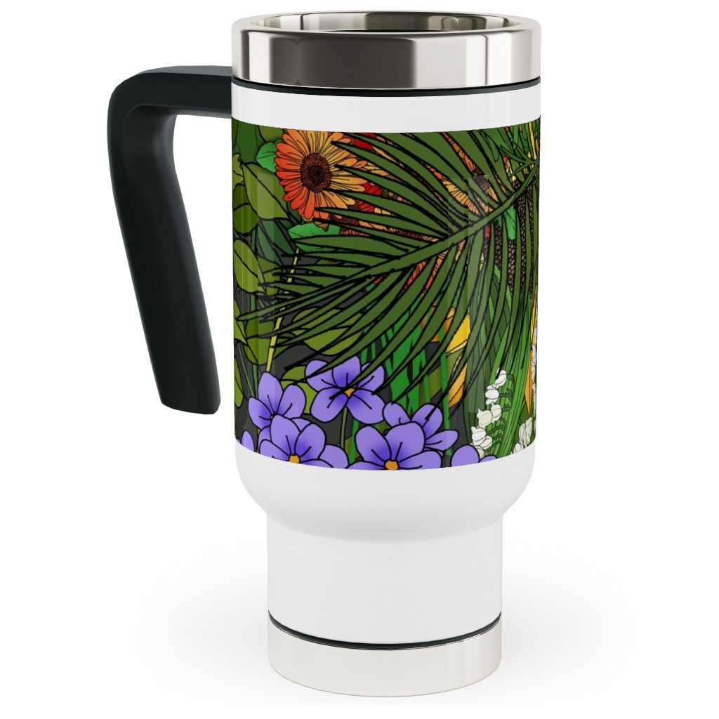 Botanic Garden Travel Mug with Handle, 17oz, Multicolor