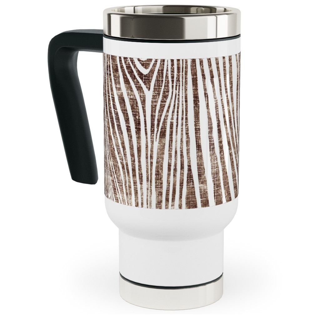 Woodgrain Driftwood Travel Mug with Handle, 17oz, Brown