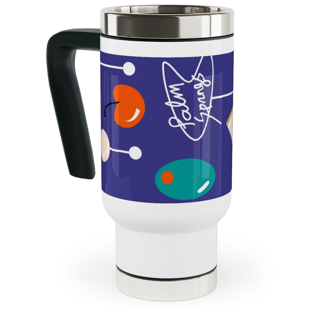 Palm Springs Fruit Cocktail - Blue Travel Mug with Handle, 17oz, Blue, True Blue
