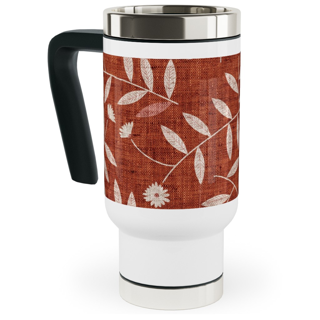 Darcy Travel Mug with Handle, 17oz, Red, Maple