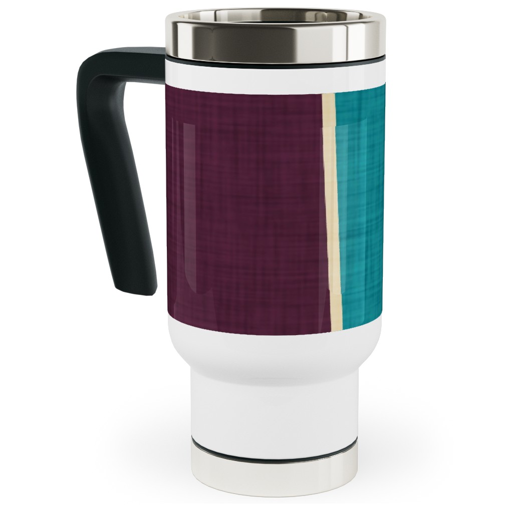 Mid Century Mod Retro Waves - Multi Travel Mug with Handle, 17oz, Multicolor