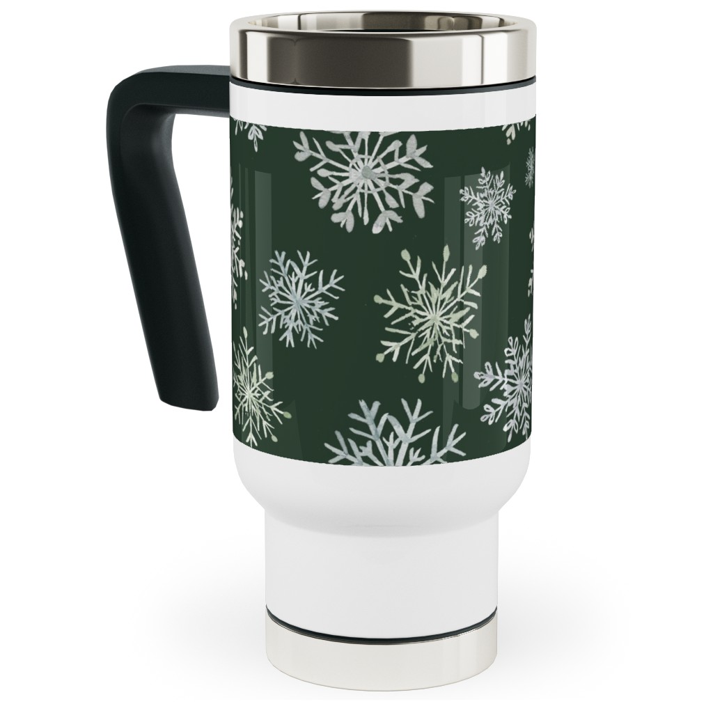 Christmas Snowflake Glass Mug With Handle