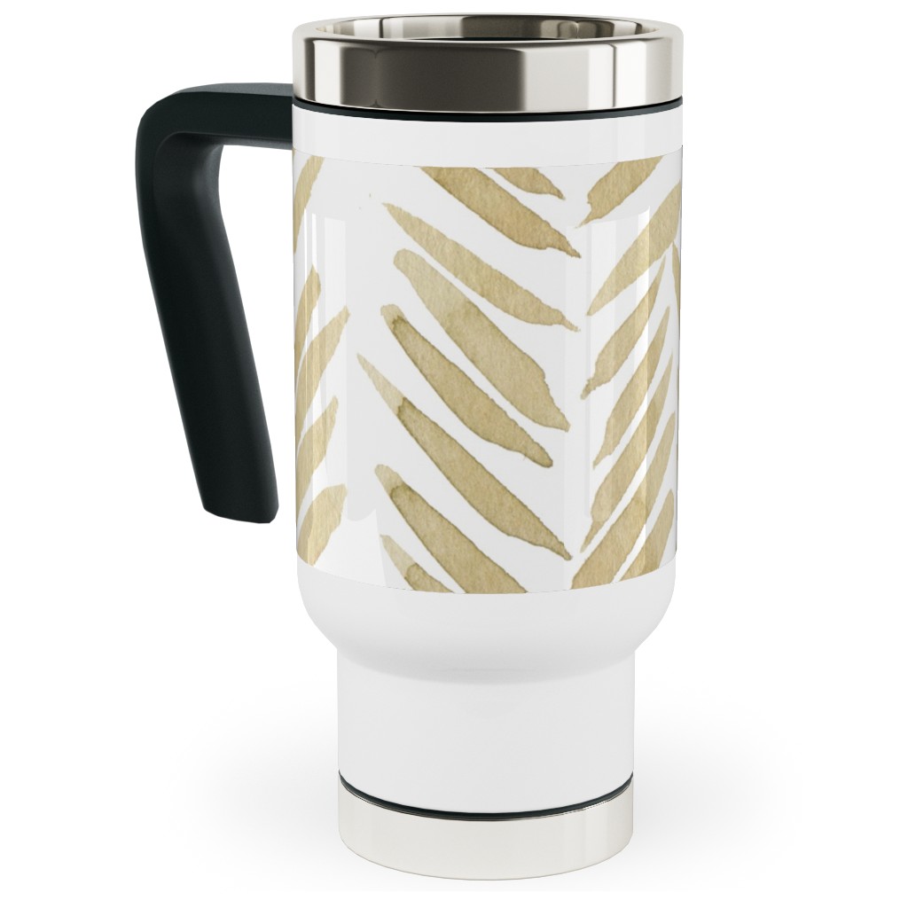 Leaf - Gold Travel Mug with Handle, 17oz, Yellow