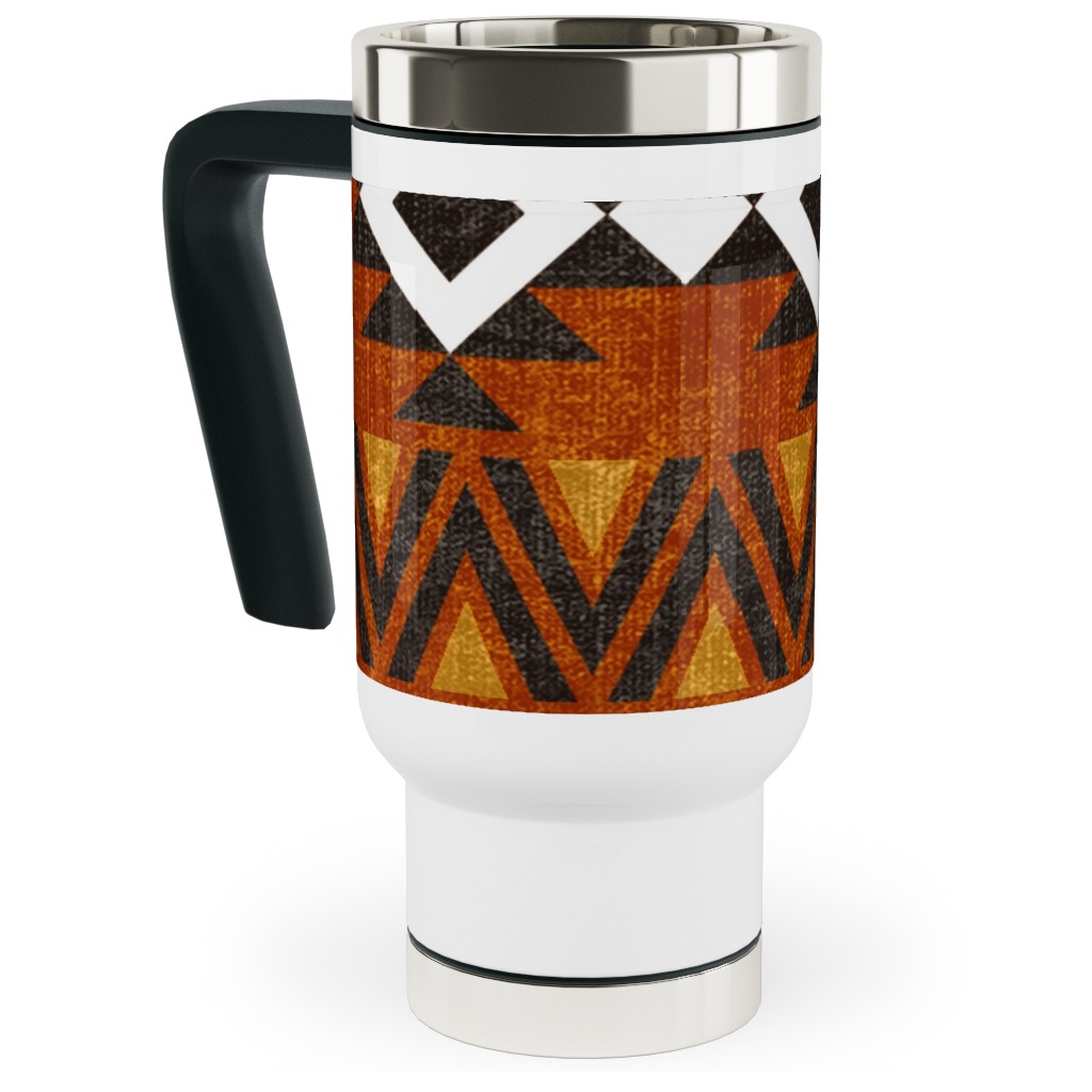 Modern Desert - Rust Travel Mug with Handle, 17oz, Orange, Orange