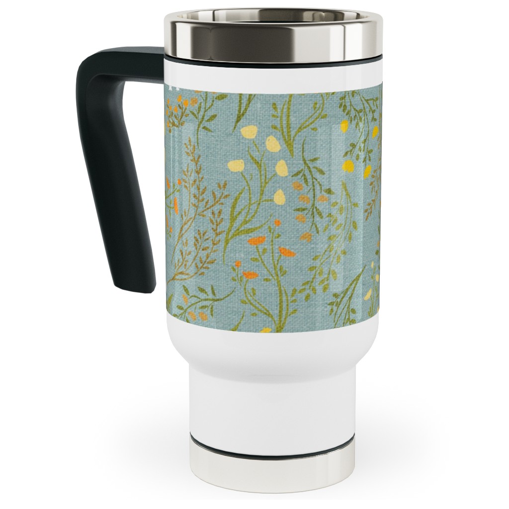 Summer Meadow Travel Mug with Handle, 17oz, Green, Spring Valley
