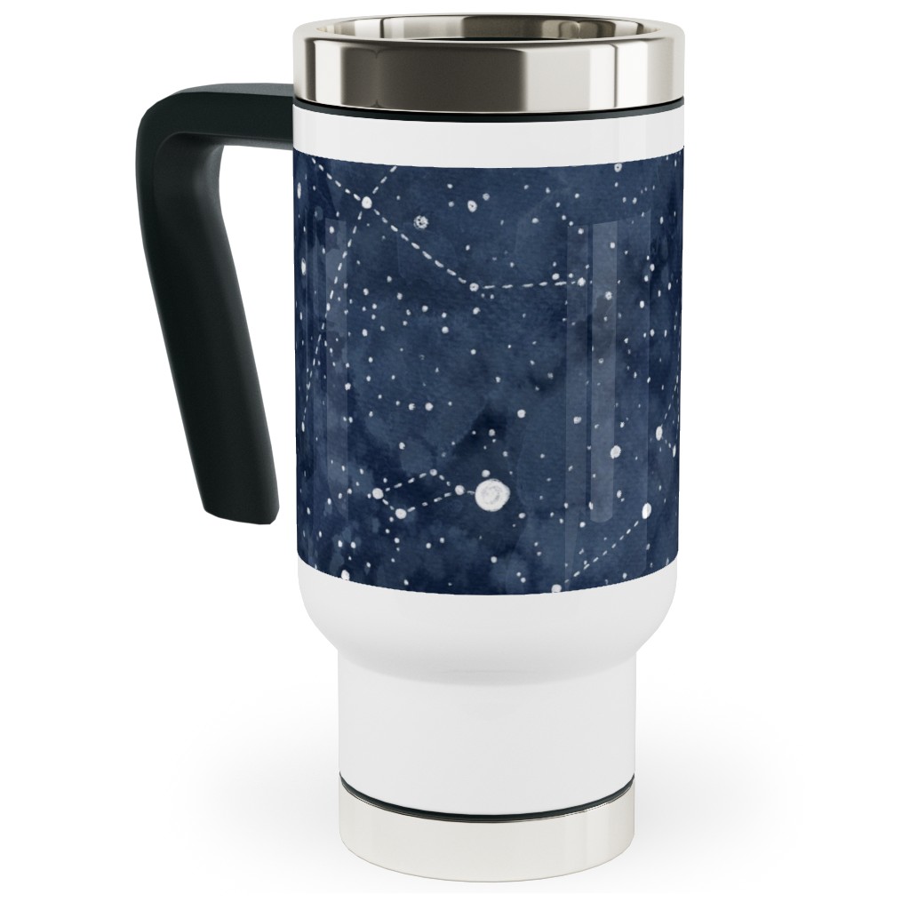 Star Constellations - Blue Travel Mug with Handle, 17oz, Blue, True Blue