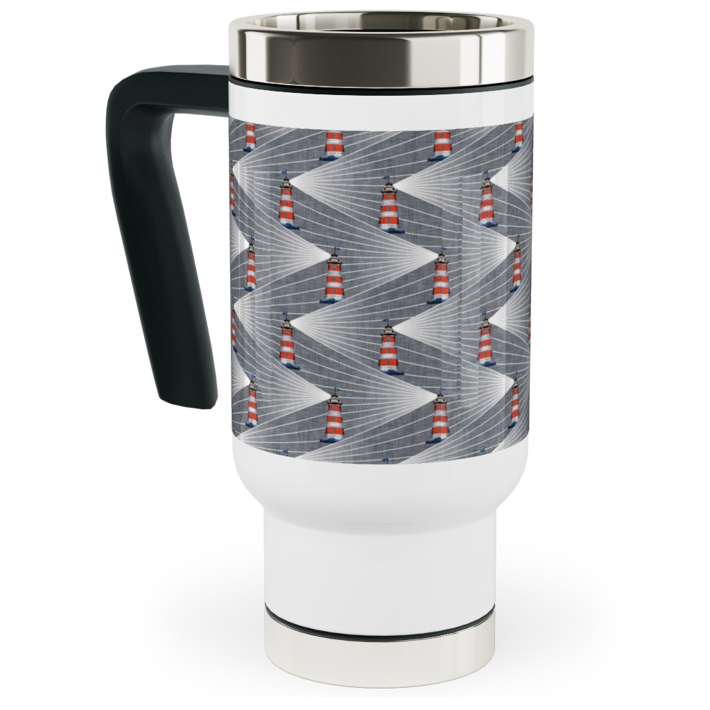 Land Ahoy Travel Mug with Handle, 17oz, Gray, Gray