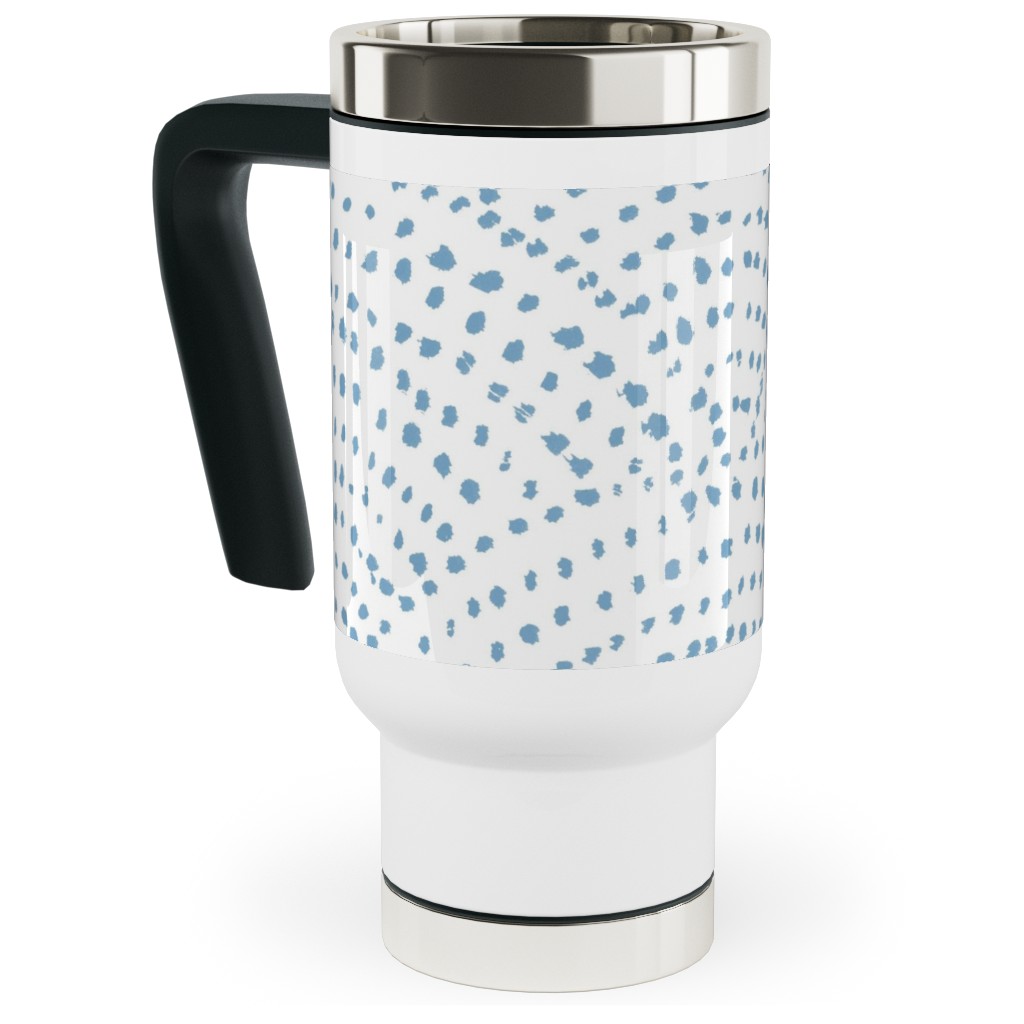Ink Dot Scales Travel Mug with Handle, 17oz, Blue