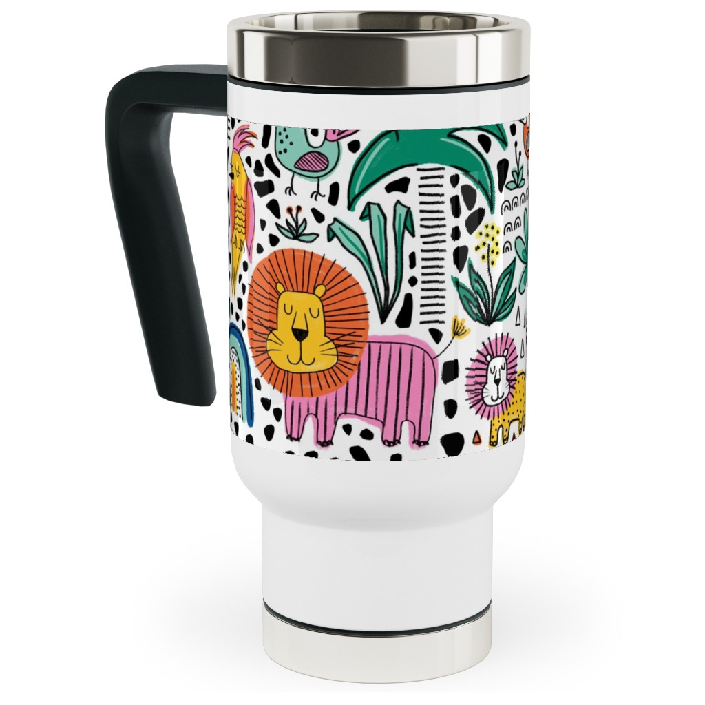 Safari Fun - Multi Travel Mug with Handle, 17oz, Multicolor