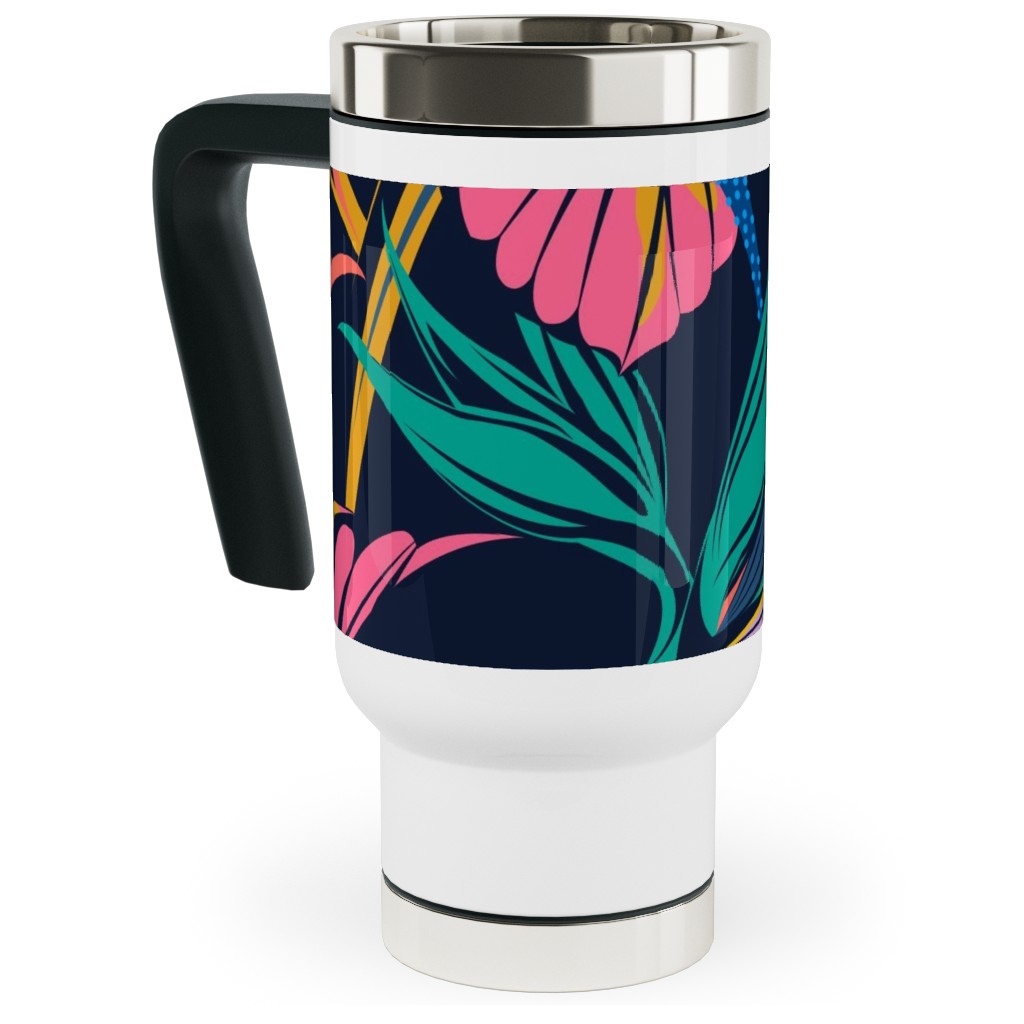 Electric Paradise Travel Mug with Handle, 17oz, Multicolor