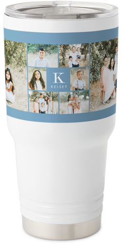 Gallery Monogram Travel Tumbler, 30oz, Multicolor, multi