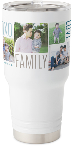 Watercolor Family Love Hugs Travel Tumbler, 30oz, Gray