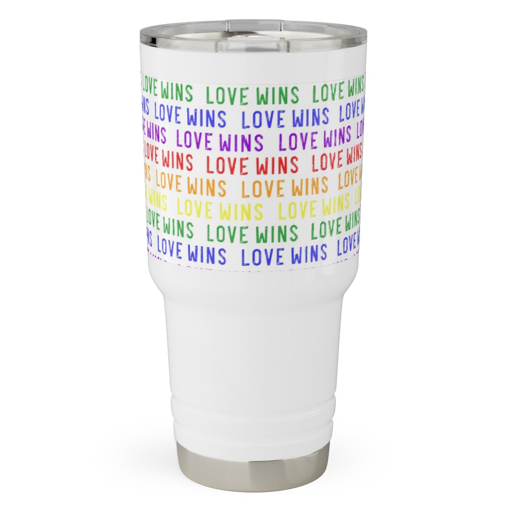 Love Wins Rainbow Travel Tumbler, 30oz, Multicolor