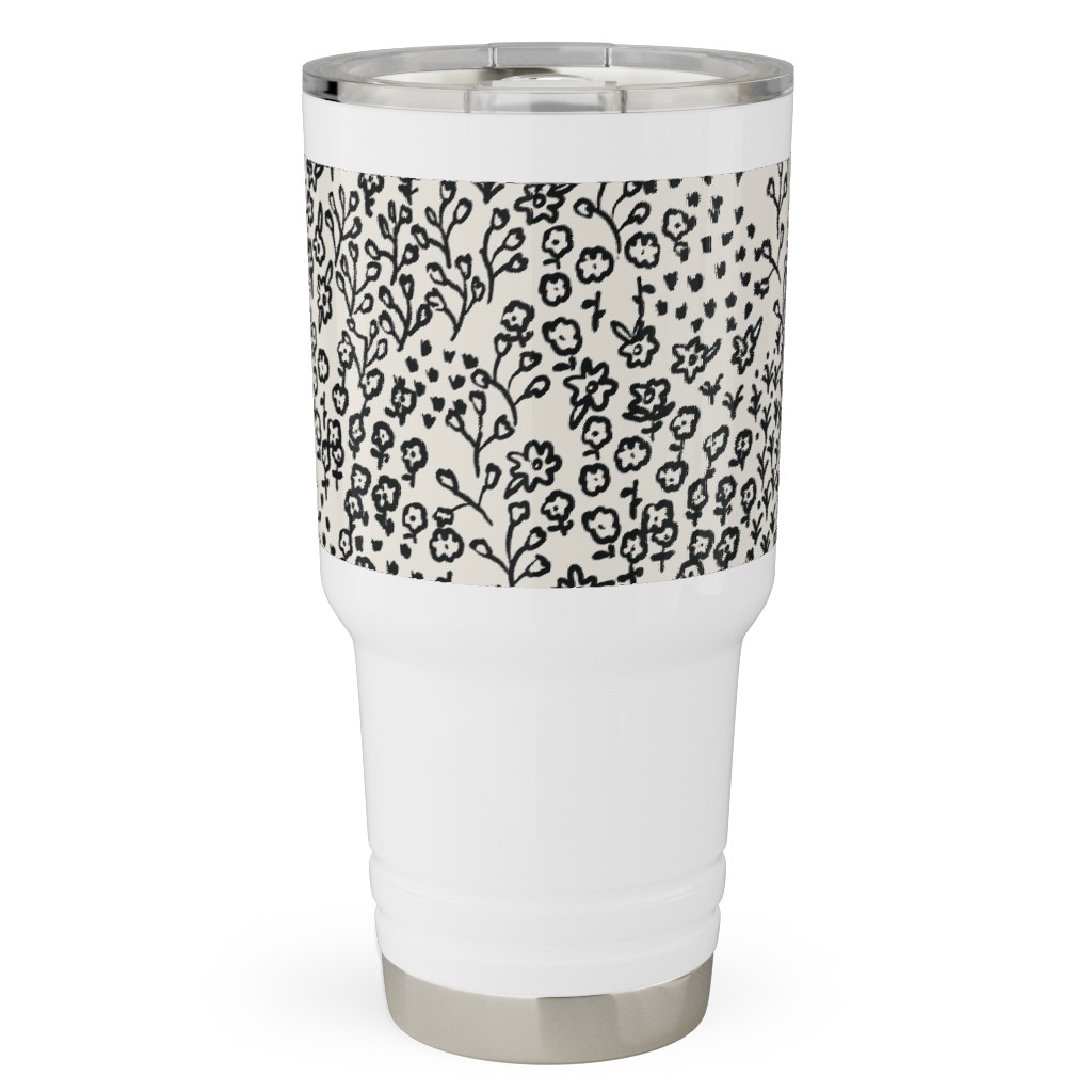 La Ville Meadow - Black Travel Tumbler, 30oz, Black