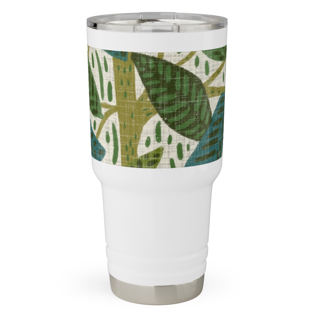 Jungle Foliage - Green Travel Tumbler, 30oz, Green