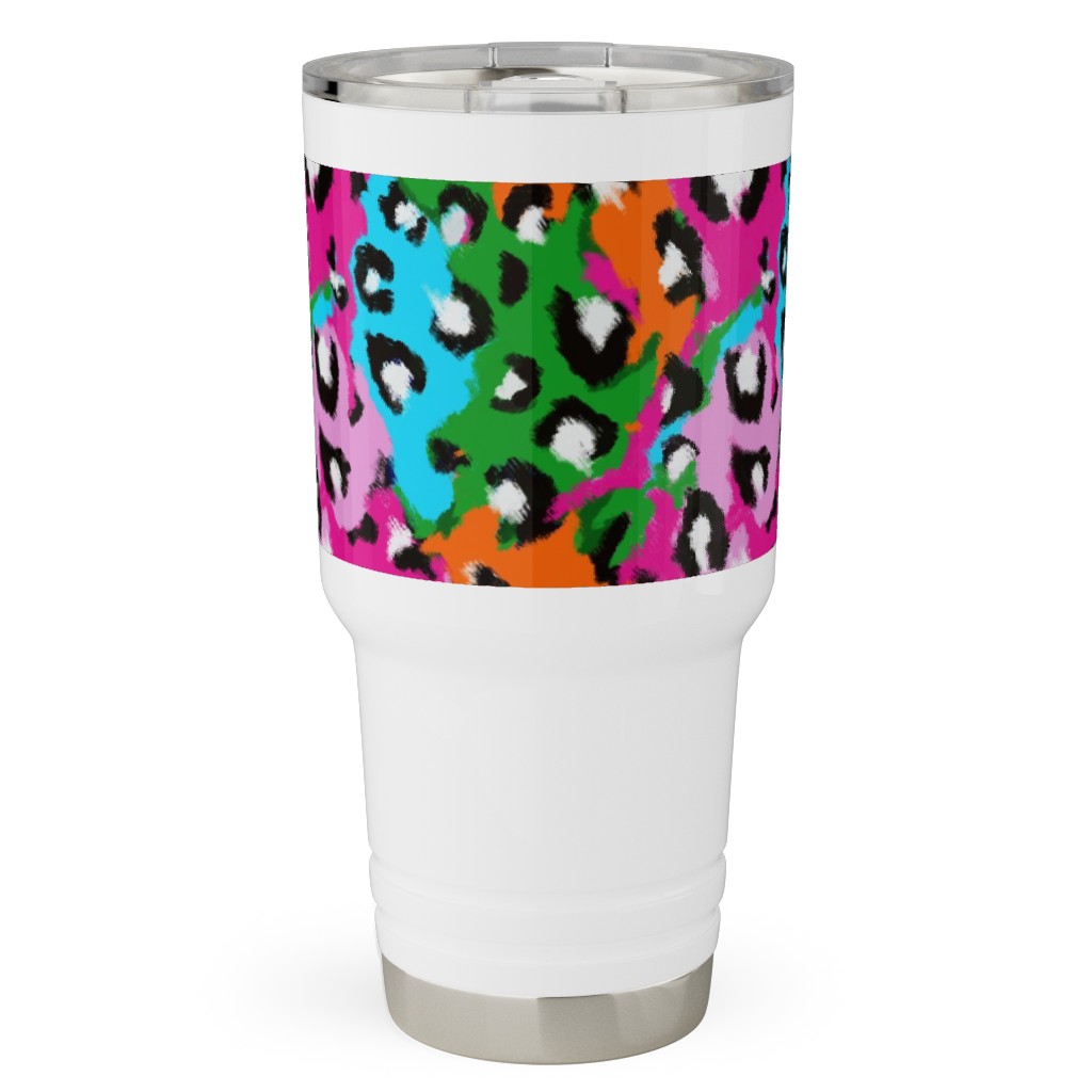 Leopard Print - Multi Travel Tumbler, 30oz, Multicolor