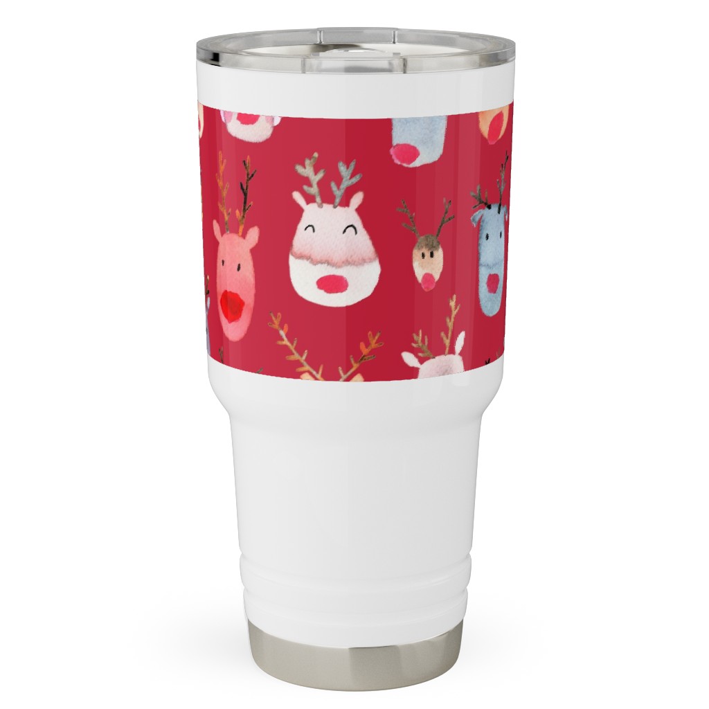 Rudolph Reindeers Travel Tumbler, 30oz, Red