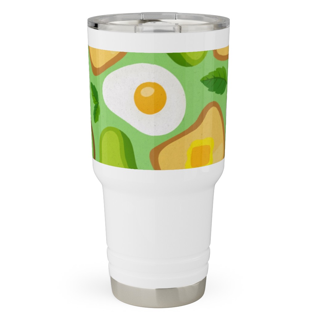 Deconstructed Avocado Toast - Green Travel Tumbler, 30oz, Green, Classic Green