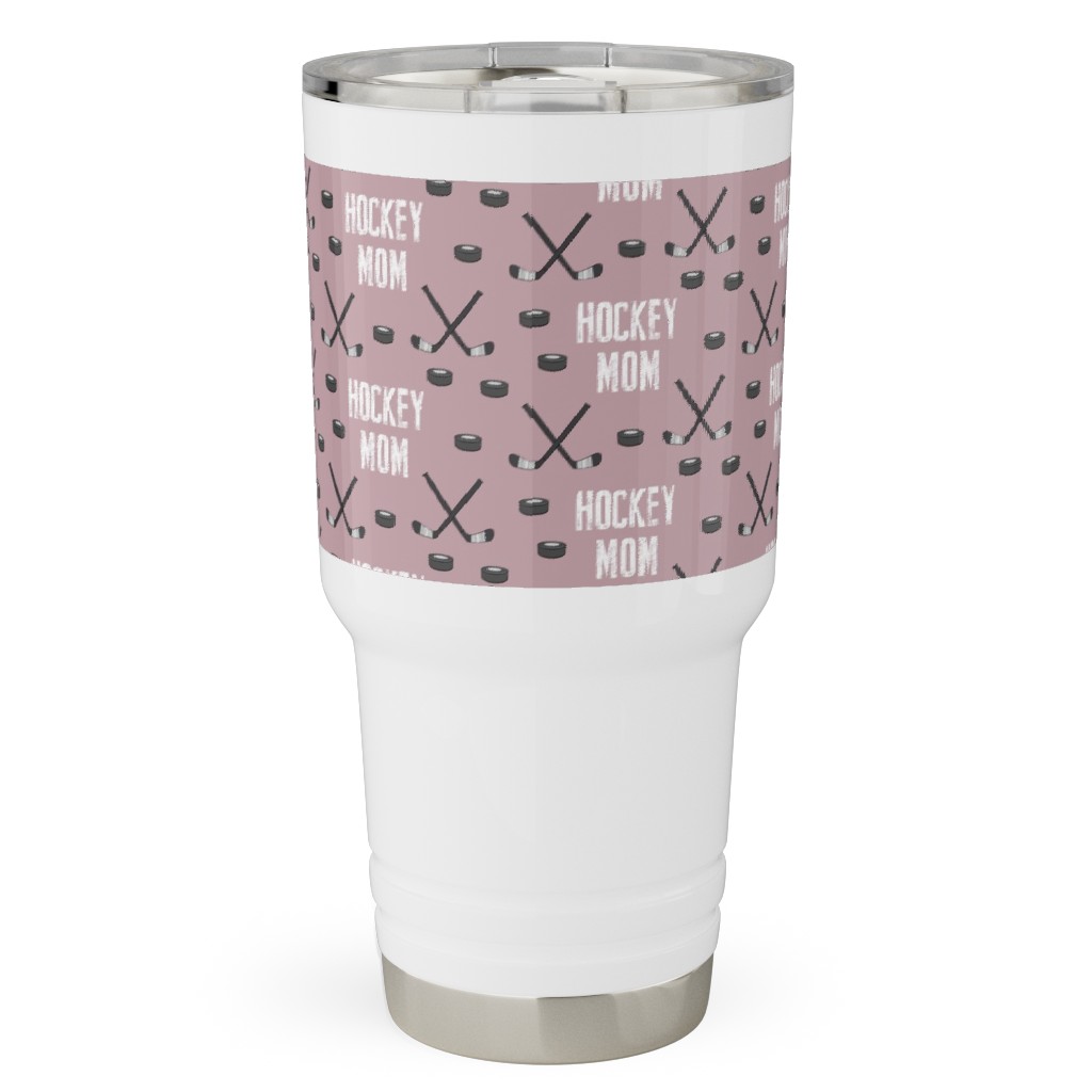 Hockey Mom - Mauve Travel Tumbler, 30oz, Pink, Bright Pink