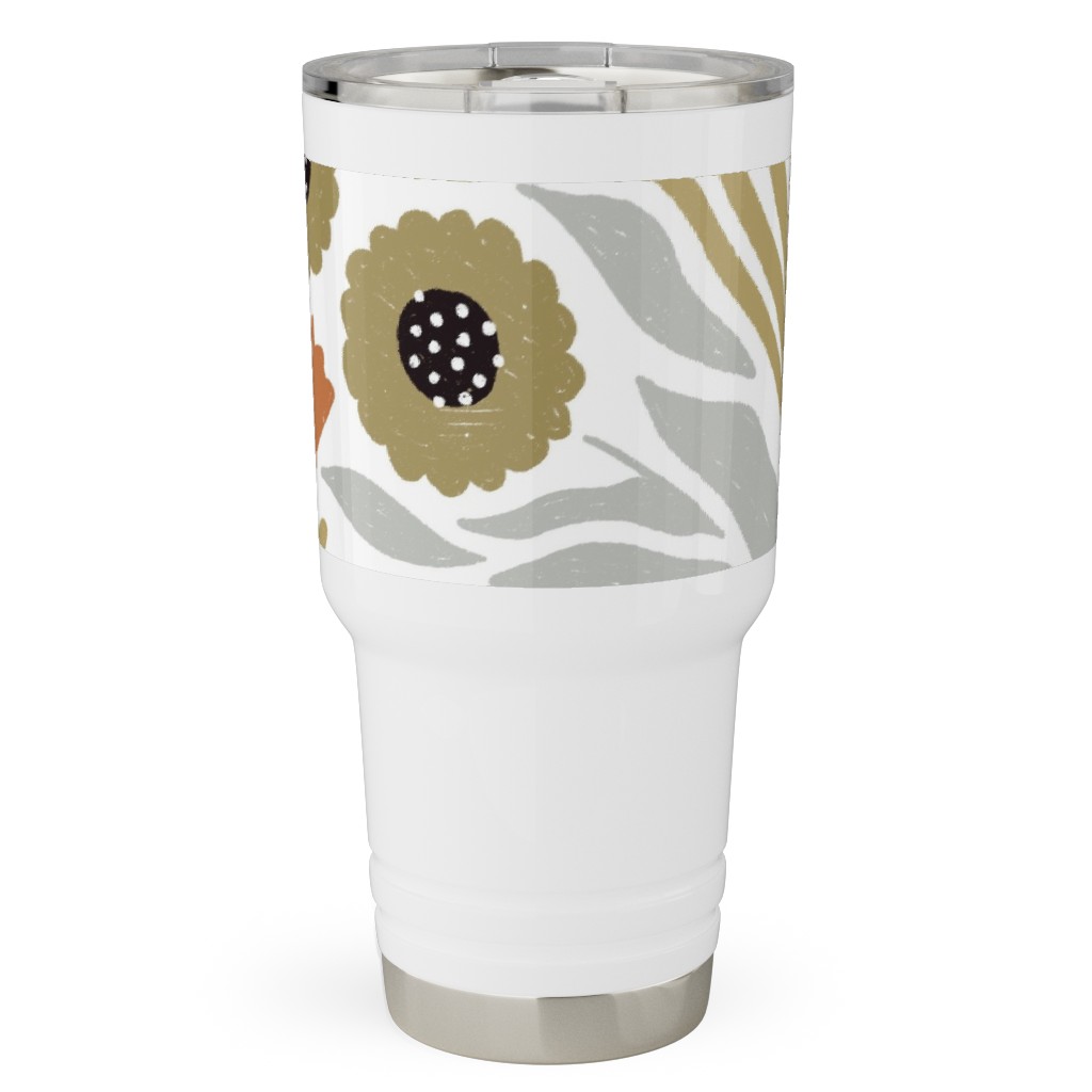 Adeline Floral - Muted Multi Travel Tumbler, 30oz, Multicolor