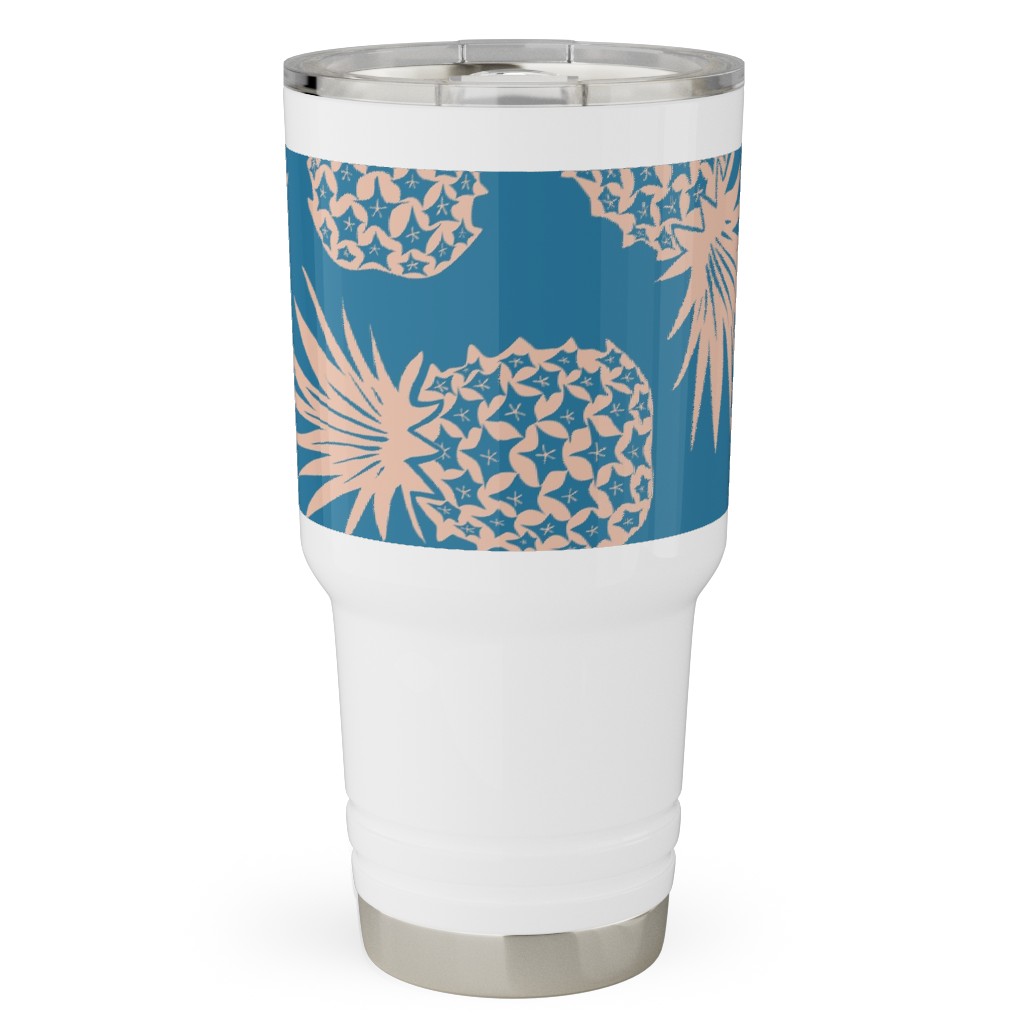 Pineapples Travel Tumbler, 30oz, Blue