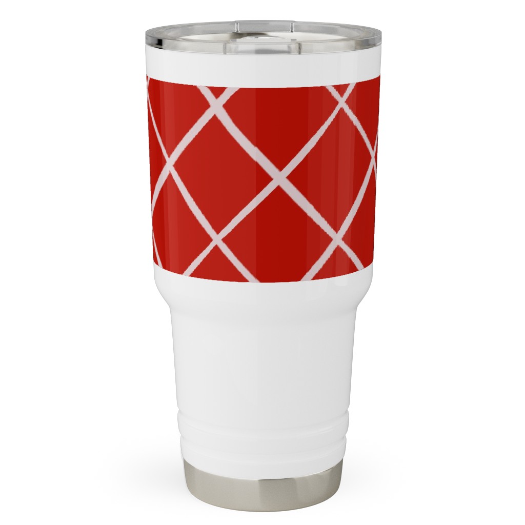 Check on Red Travel Tumbler, 30oz, Red, Red